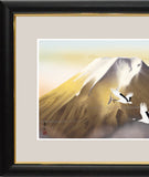 Sankoh Framed Mt. Fuji - G4-BF015L - Ogon Fuji (Golden Mt. Fuji & pair of cranes)