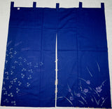 Kyoto Noren (Doorway curtain) 85 cm X 90 cm - Yamatori Akikusa Navy - Free Shipping