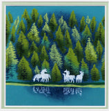 Saikosha - #012-04 Forest of White Horses (Framed Cloisonné ware) - Free Shipping