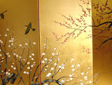 Tominaga Jyuho - Japanese Traditional Hand Paint Byobu (Gold Leaf Folding Screen) - X130 - Free Shipping