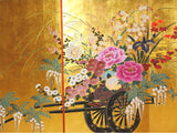 Japanese Traditional Hand Paint Byobu (Gold Leaf Folding Screen) - T 9 - Free Shipping
