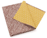 Komon - Double-Sided Dyeing - Kozakura x Asanoha (Broun x Gold Broun) 茶×金茶  105 x 105 cm - Furoshiki (Japanese Wrapping Cloth)