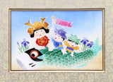 Saikosha - #008-16  Carp with children (Framed Cloisonné ware) - Free Shipping