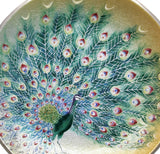 Saikosha - #006-10 Peacock (Cloisonné ware ornamental plate) 36.00 cm - Free Shipping