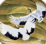 Saikosha - #006-11 Soukaku (Pair of crane) & Rising Sun (Cloisonné ware ornamental plate) 36.00 cm - Free Shipping