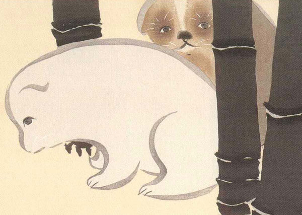 Kamisaka Sekka - #3 Enokoro (Puppies & a snail) - Free Shipping ...