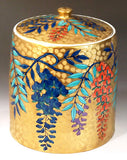 Fujii Kinsai Arita Japan - Somenishiki Golden Wisteria mizusashi for Tea ceremony - Free Shipping