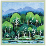 Saikosha - #012-02 Forest of White Horses (Framed Cloisonné ware) - Free Shipping