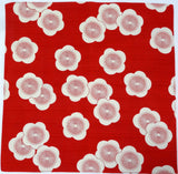 Isamonyou -  Double-Sided Dyeing Plum R&G チーフ 伊砂文様 両面 梅 アカ/グリーン - Furoshiki (Japanese Wrapping Cloth)