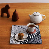 Art Brut - Kaze (Wind) charcoal gray  風 チャコールグレー - Furoshiki   50 x 50 cm