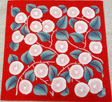 Takehisa Yumeji -Tsubaki(Camellia) Red つばき アカ - Furoshiki 48 x 48 cm