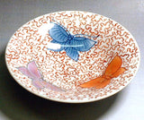Fujii Kinsai Arita Japan - Somenishiki Akagi Butterfly Sake Cup (Hai) - Free shipping
