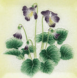 Saikosha - #003-04 Sumire(Violet) (Cloisonné ware ornamental plate) 12.00 cm - Free Shipping