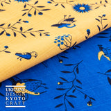 Support Ukraine Furoshiki　Tree of life  (Yellow)   Furoshiki  (Japanese Wrapping Cloth)   50 x 50 cm