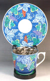 Fujii Kinsai Arita Japan - Somenishiki Platinum Grapes Cup & Saucer - Free Shipping