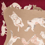 Asayama Misato - Cats    97 x 97 cm Furoshiki  (Japanese Wrapping Cloth)