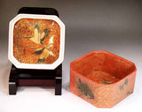 Fujii Kinsai Arita Japan - Yurisai Kinran  Porcelain box Crane and turtle (Superlative Collection) - Free Shipping