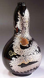 Fujii Kinsai Arita Japan - Tenmokuyu Gold & Platinum Rise Dragon vase 23.20 cm  - Free Shipping