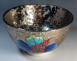 Fujii Kinsai Arita Japan - Somenishiki Platinum Kudzu Tea cup for Tea ceremony - Free Shipping