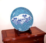 Fujii Kinsai Arita Japan - Somenishiki Karakusa wari Sansuiga Ornamental Plate 46.00 cm - Free Shipping