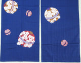 Kyoto Noren (Doorway curtain) 85 cm X 150 cm - Suzu Chirashi (Navy) - Free Shipping
