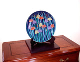 Fujii Kinsai Arita Japan - Somenishiki  Shobu (Iris)  Ornamental plate 33.30 cm - Free Shipping