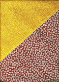 Komon - Double-Sided Dyeing - Kozakura x Asanoha (Broun x Gold Broun) 茶×金茶  105 x 105 cm - Furoshiki (Japanese Wrapping Cloth)