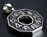 Saito - Nine Letters Mantra (Kuji-Kiri) (九字切り) Silver Pendant Top (Silver 950)