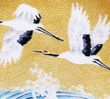 Saikosha - #005-10 Soukaku (Pair of crane) & wave splash (Cloisonné ware ornamental plate) 24.00 cm - Free Shipping