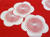 Isamonyou -  Double-Sided Dyeing Plum R&G チーフ 伊砂文様 両面 梅 アカ/グリーン - Furoshiki (Japanese Wrapping Cloth)