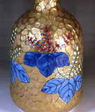 Fujii Kinsai Arita Japan - Somenishiki Golden Kiri (Paulownia) Sake bottle (Tokkuri) - Free Shipping