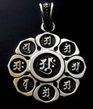 Saito - The Mandala on Lotus flower Silver Pendant Top (Silver 950)