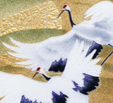 Saikosha - #005-05 Soukaku (Pair of crane) & Rising Sun (Cloisonné ware ornamental plate) - Free Shipping