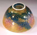 Fujii Kinsai Arita Japan - Yurisai Kinran Lotus flower Tea cup for Tea ceremony (Superlative Collection) - Free Shipping