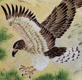 Saikosha - #007-07 Falcon & Pine (Cloisonné ware ornamental plate) 45.00 cm - Free Shipping