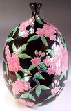 Fujii Kinsai Arita Japan - Tenmokuyu Kinsai Sakura  vase 27.50 cm　②  - Free Shipping