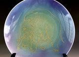 Fujii Kinsai Arita Japan - Kinsai  Elephant Ornamental plate 24.00 cm - Free Shipping