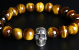 Saito - Skull (Silver 925) w/Bonji with Tiger Eye Rosary　