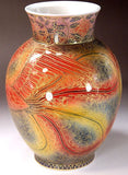 Fujii Kinsai Arita Japan - Yurisai Kinran Phoenix vase 24.00 cm (Superlative Collection) - Free Shipping