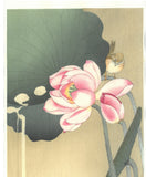 Ohara  Koson - Hasu ni suzume (Lotus and sparrow) - Free Shipping