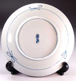 Fujii Kinsai Arita Japan - Somenishiki Kinsai Full of Sakura and Multi stored building Ornamental plate 19.80 cm - Free Shipping