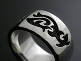 Saito - Buddha in Sanskrit Characters w/ Tribal  Silver Ring