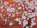 Saikosha - #015-03 Sakura & Swallowtail Butterfly (Framed Cloisonné ware) - Free Shipping