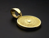 Saito - Heart Sutra Extra Small Round Shape Gold Pendant Top (18Kt Gold)