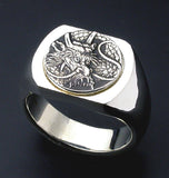 Saito - Dragon Crest Emblem(Silver 950) on Seal Stand Silver Ring