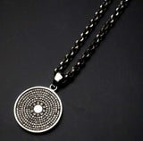 Saito - Heart Sutra Round Shape Silver Pendant Top (Silver 950)