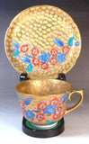 Fujii Kinsai Arita Japan - Somenishiki Golden Sakura Cup & Saucer #3 - Free Shipping