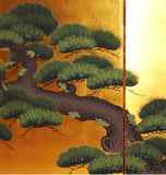 Japanese Traditional Hand Paint Byobu (Gold Leaf Folding Screen) - T 23 - Free Shipping