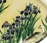 Saikosha - #005-15 Kakitsubata (Cloisonné ware ornamental plate) - Free Shipping