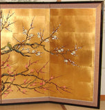 Japanese Traditional Hand Paint Byobu (Gold Leaf Folding Screen) - T 37 - Free Shipping